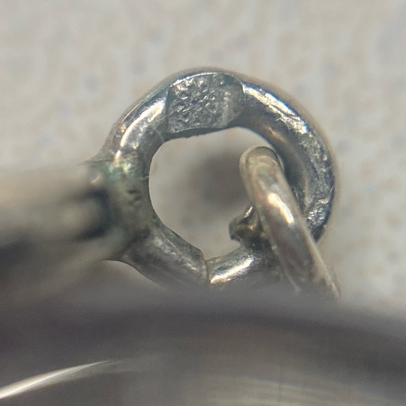 17" Sterling silver star pendant paper clip chain necklace 925 - Picture 8 of 10